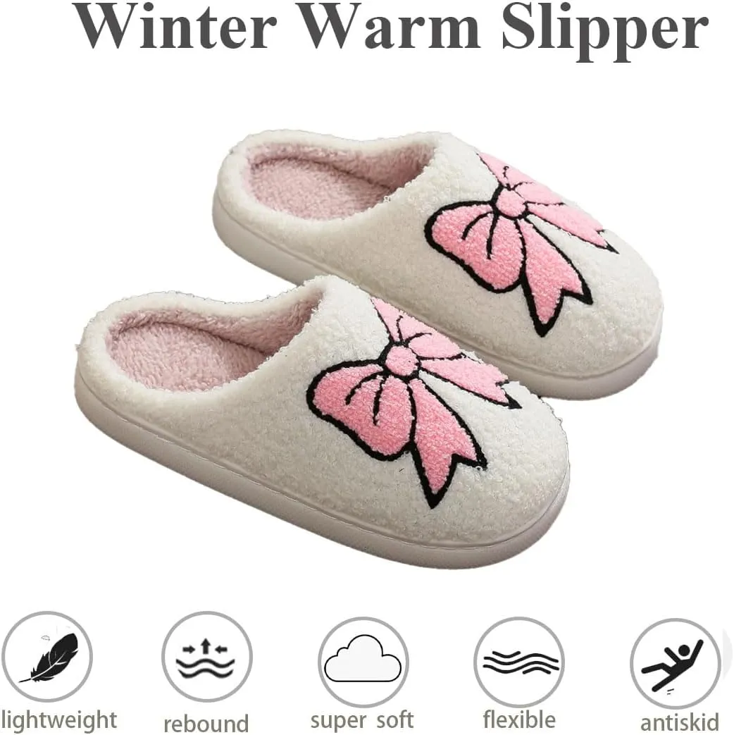 Womens Mens Slip on House Slippers Memory Foam Slippers Scuff Outdoor Indoor Warm Plush Bedroom Shoes