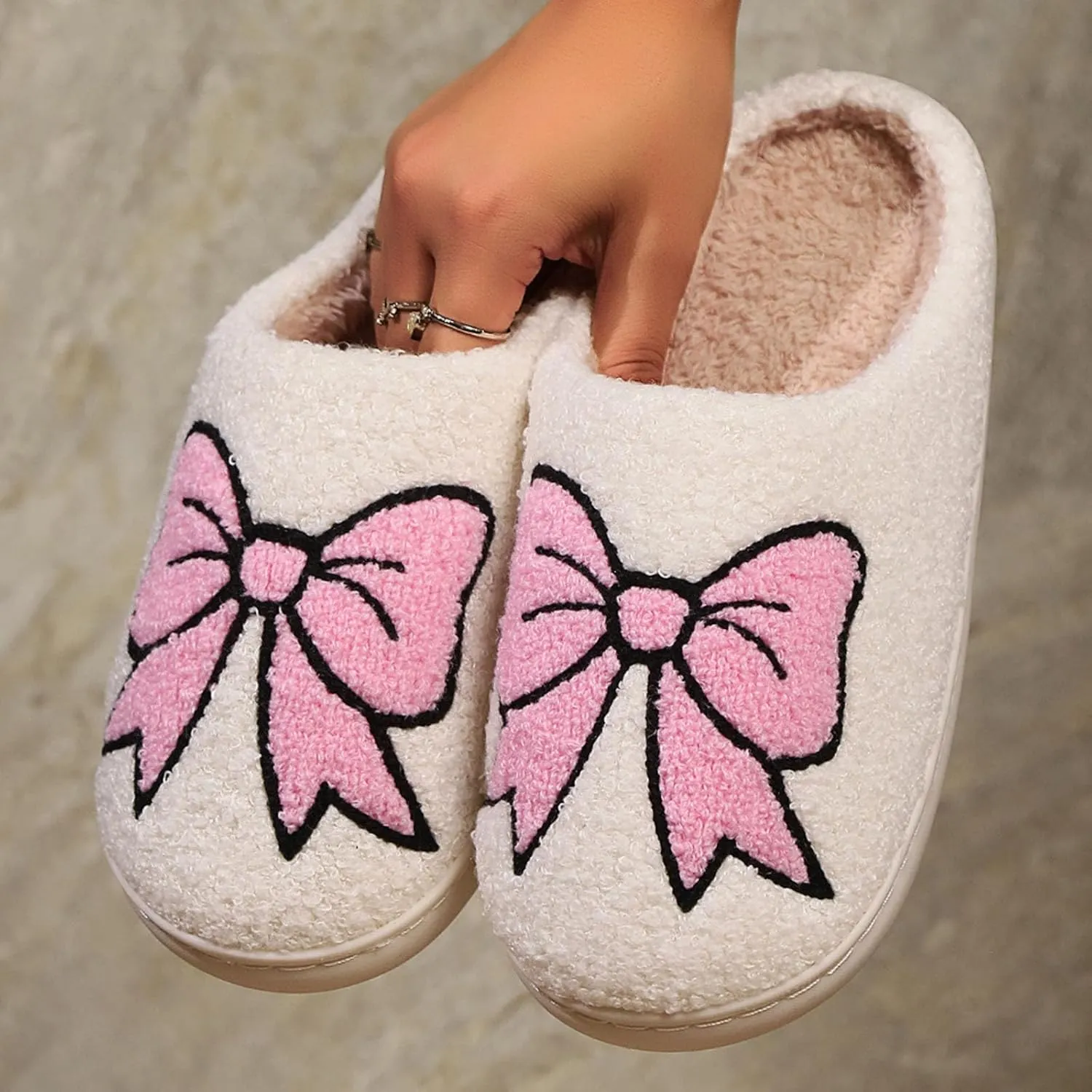Womens Mens Slip on House Slippers Memory Foam Slippers Scuff Outdoor Indoor Warm Plush Bedroom Shoes