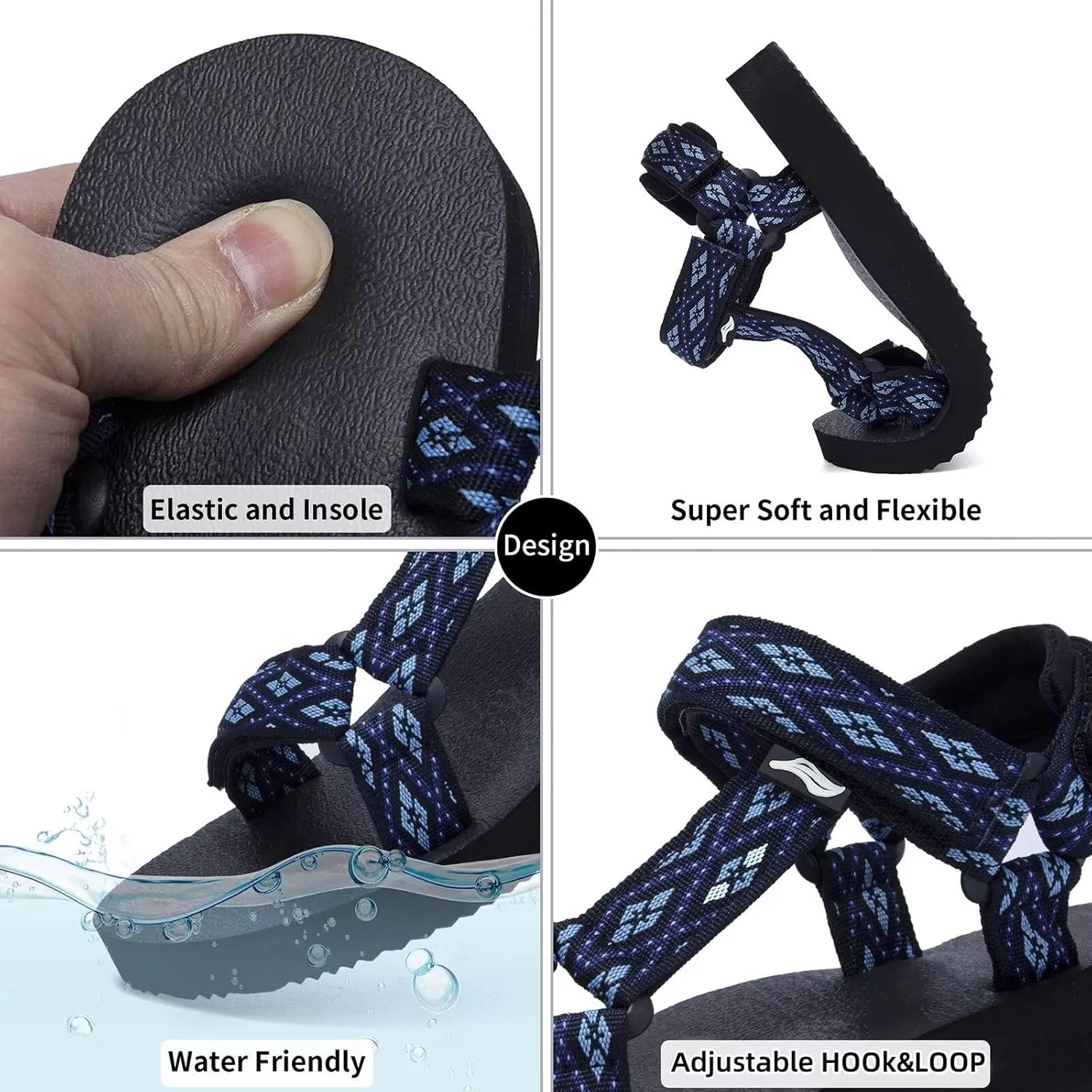 Women's Original Sport Sandals Hiking Sandals with Arch Support Yoga Mat Insole Light Weight Outdoor Water Shoes
