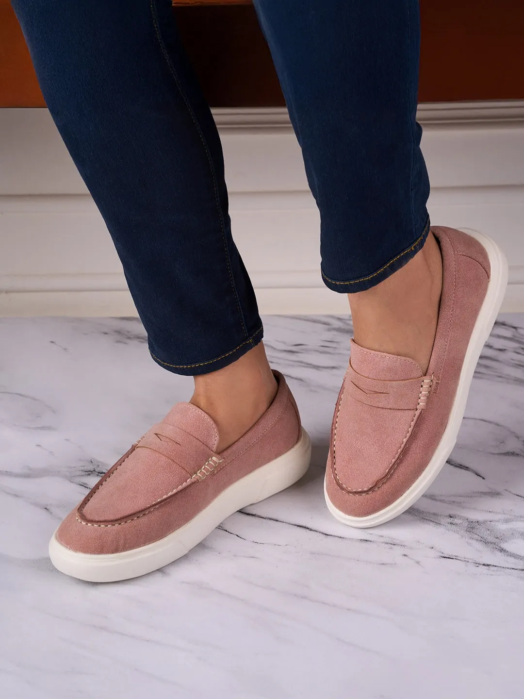 Women's Pink Casual Slip On (IU1017)