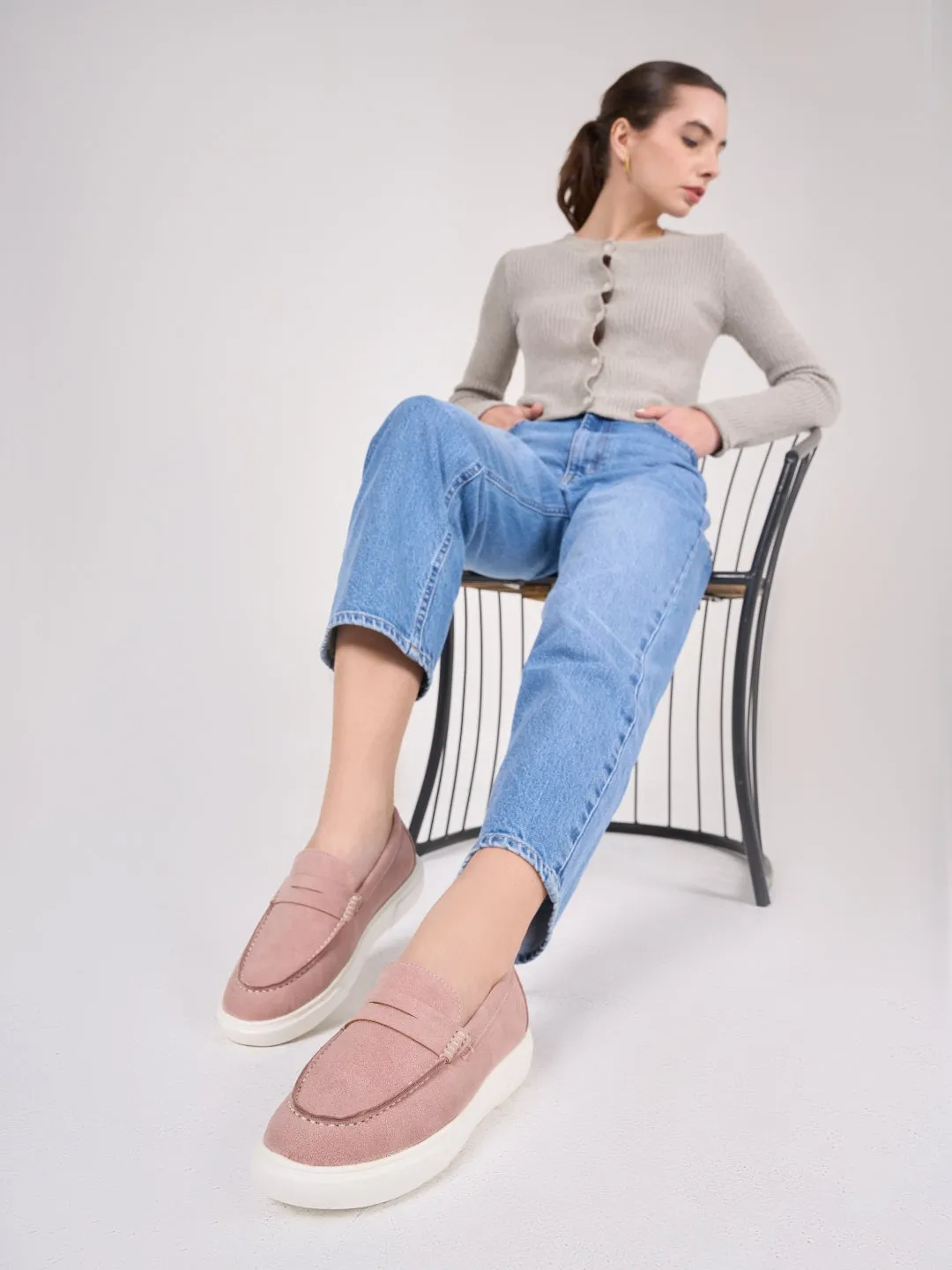 Women's Pink Casual Slip On (IU1017)