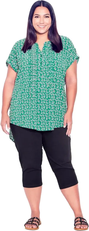 Women's Plus Size Butter Denim Pull On Crop Jean
