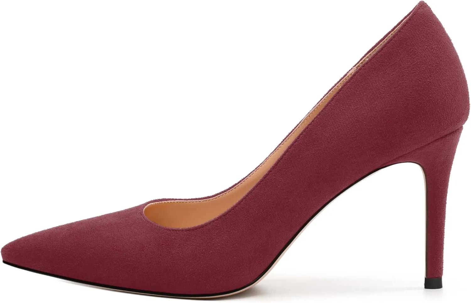 Womens Pumps Pointed Toe Stiletto High Heels Fashion Solid Suede Slip On Shoes for Women