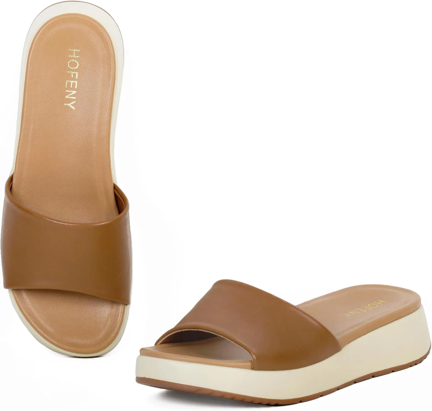 Womens Sandals Platform Classic Faux Leather Comfortable Slide for Summer Size 6-11