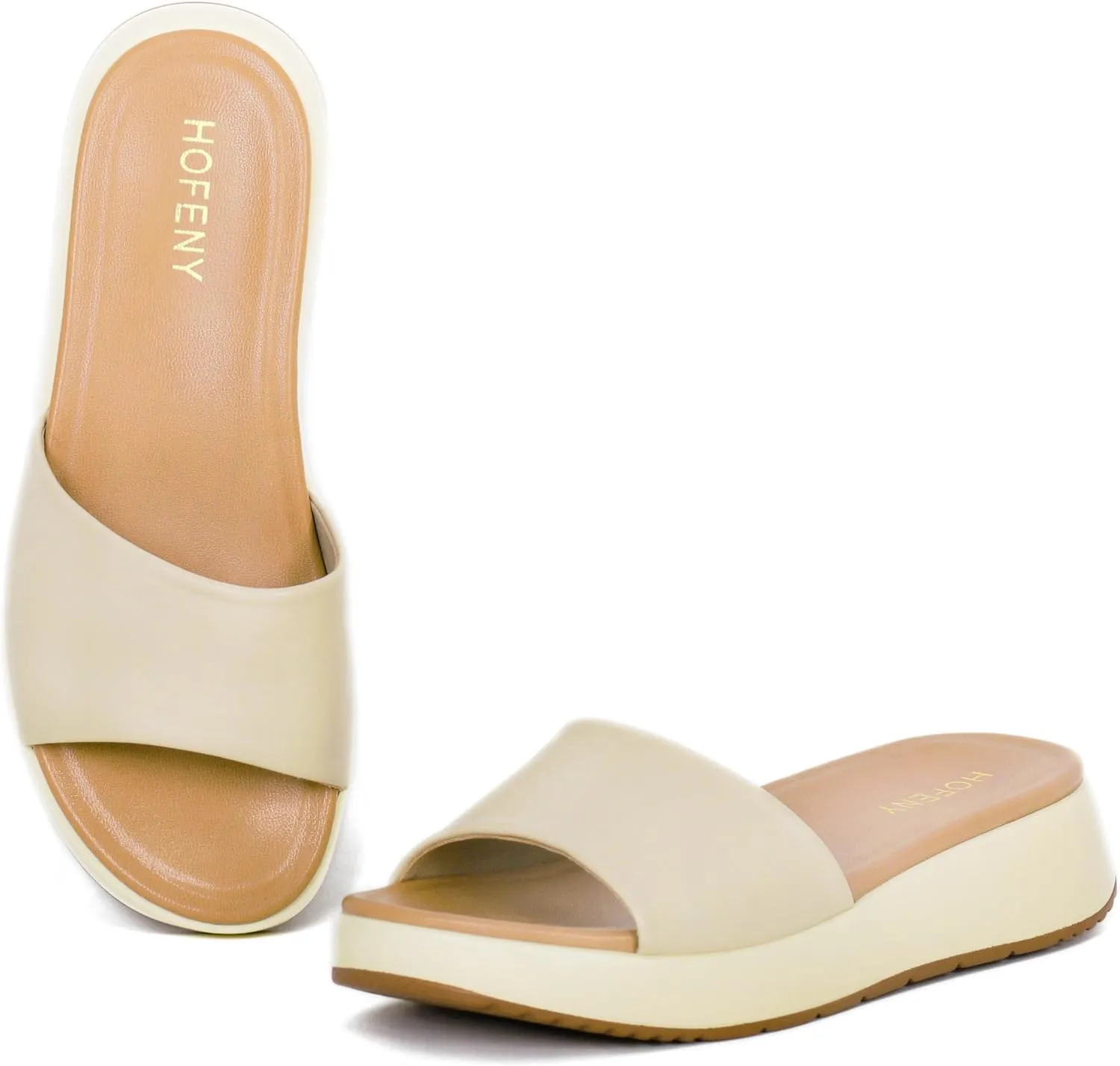 Womens Sandals Platform Classic Faux Leather Comfortable Slide for Summer Size 6-11