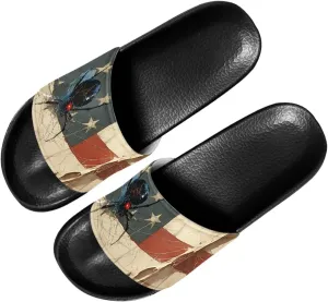 Women's Slide Sandals Fashion Summer Beach Shoes House Slides Comfortable Shower Sandals Anti-skid Bathroom Slippers SizeUS 6-13.5