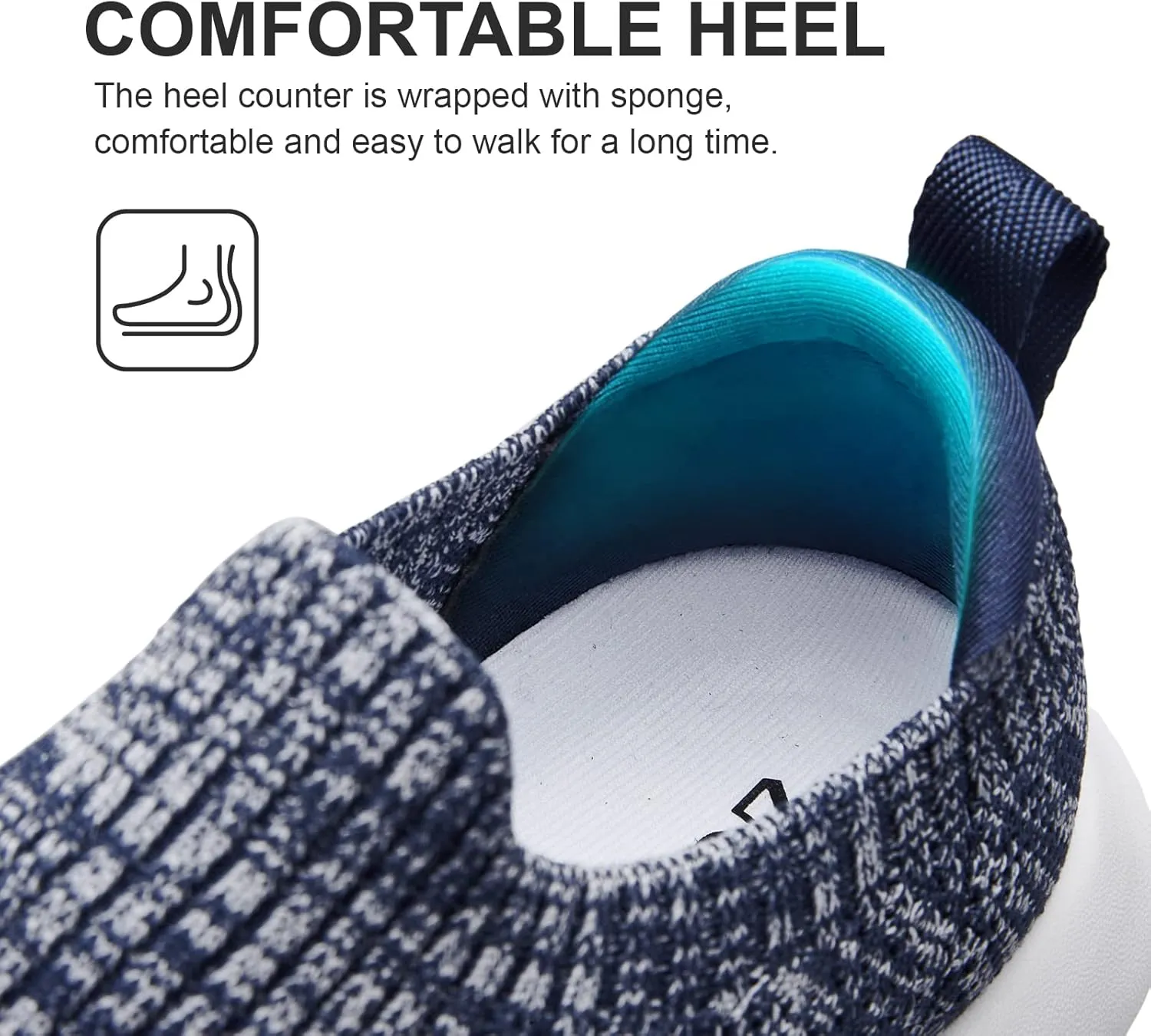 Women's Slip On Shoes, Stretch Knit Walking Shoes, Comfort Sneaker for Work, Travel, Commute