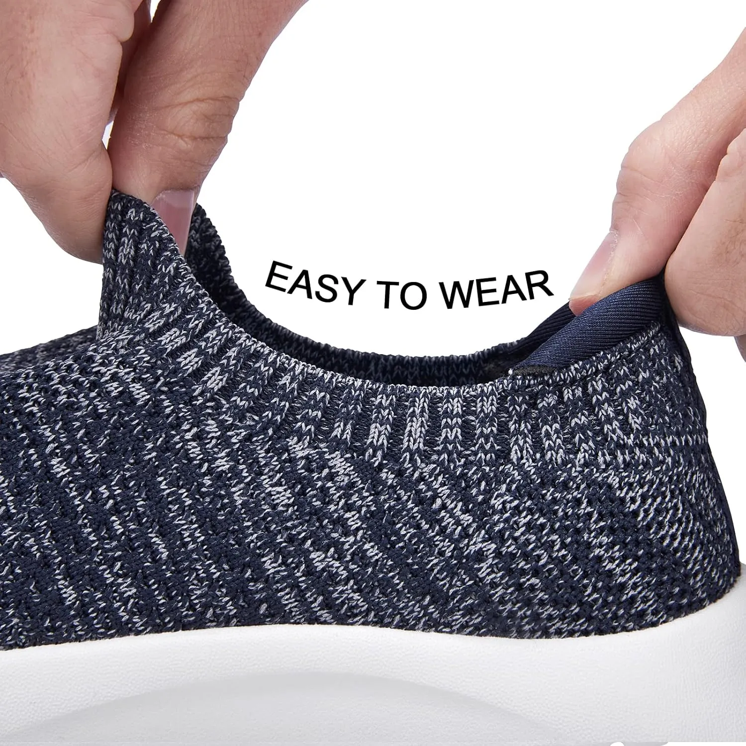Women's Slip On Shoes, Stretch Knit Walking Shoes, Comfort Sneaker for Work, Travel, Commute