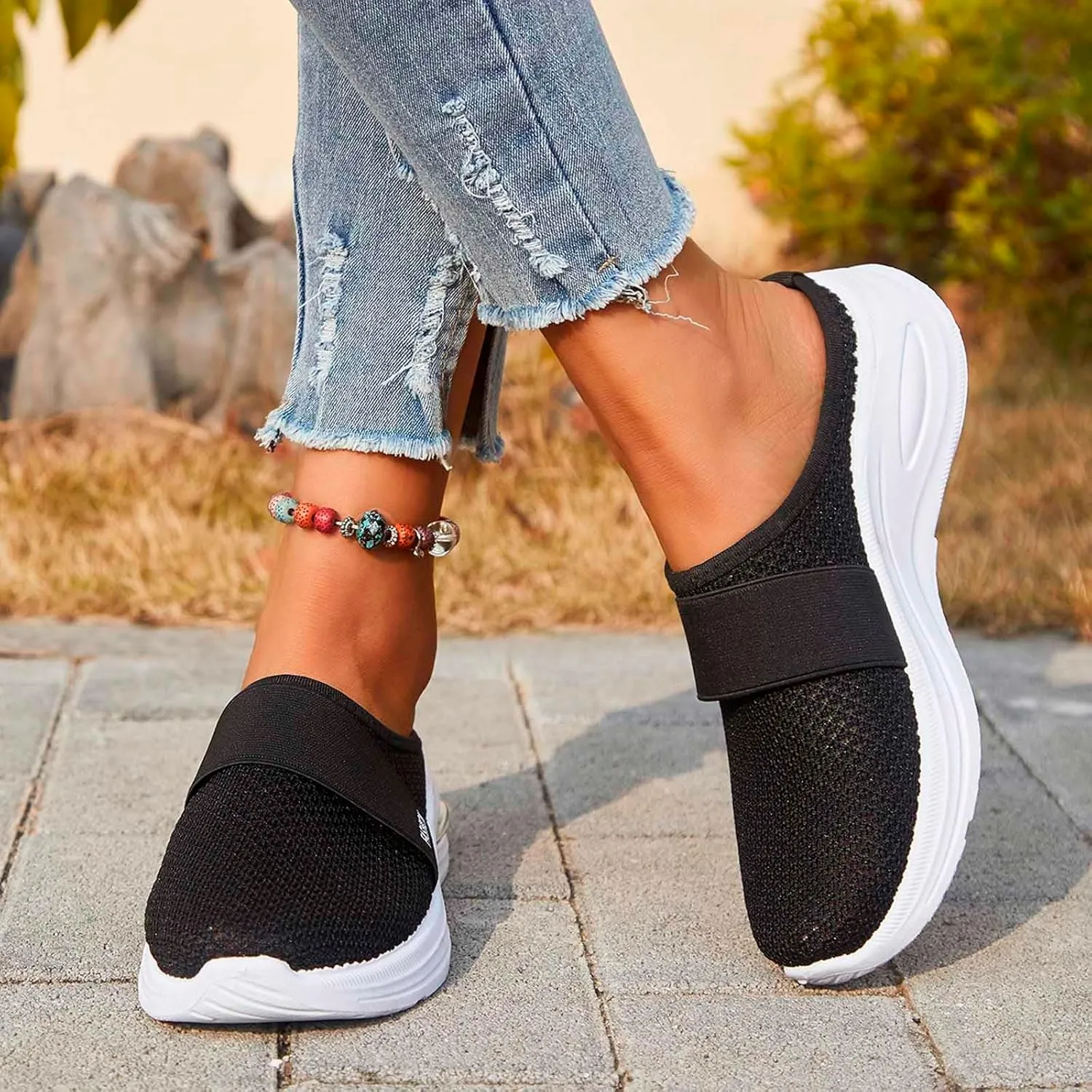 Women's Spring And Summer Fashion Net Cloth Solid Color Covered Toe Slippers Non Slip Comfortable Beach Slippers Slipper Socks for Women Indoor