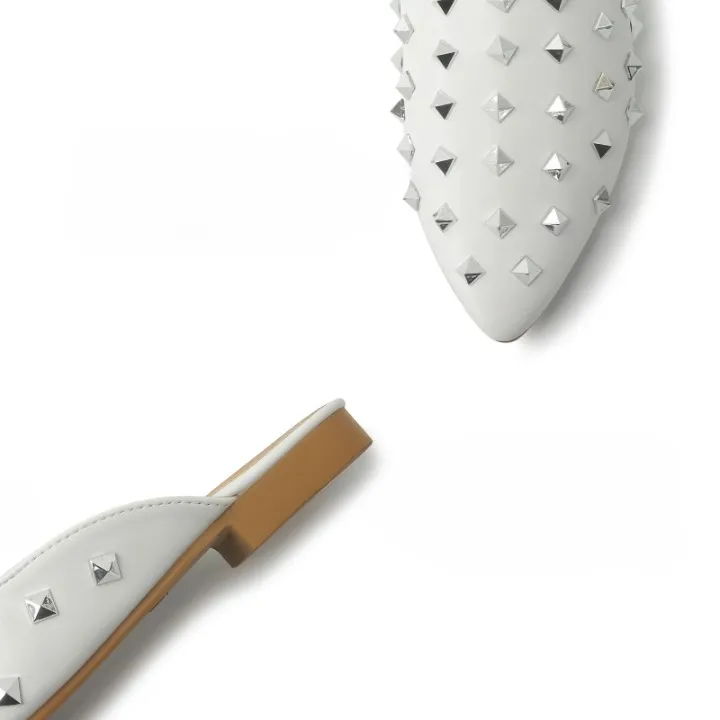 Women's Studded and Pointed Sandal with Mini Heel