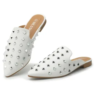 Women's Studded and Pointed Sandal with Mini Heel