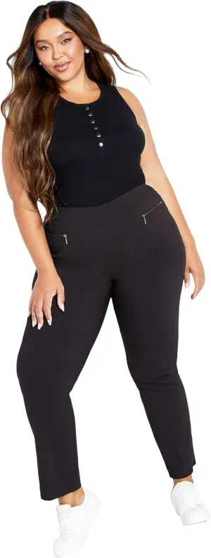 Women's Super Stretch Zip Pant Black