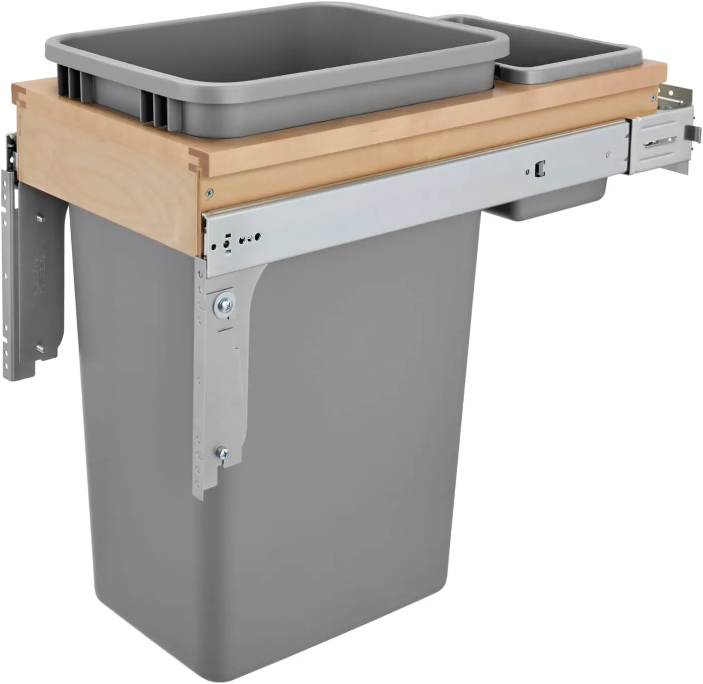 Wood Top Mount Pull Out Trash/Waste Container w/Soft Close