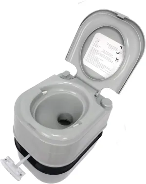 XKMT- Gray 24L Advanced Portable Toilet Flush Camping Travel Outdoor Picnic Piston Pump Commode [P/N: ET-TOILET002-24L]