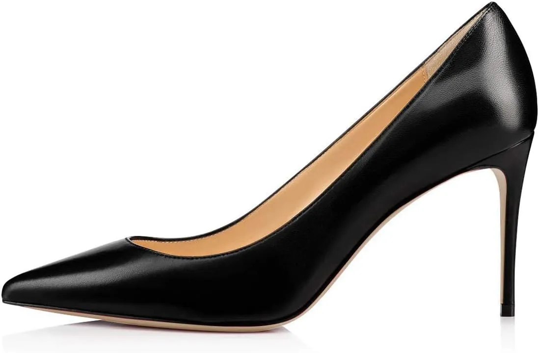 XYD Women Formal Closed Pointy Toe Pumps Slip On High Heel Stiletto for Office Lady Daily Wearing Dress Shoes