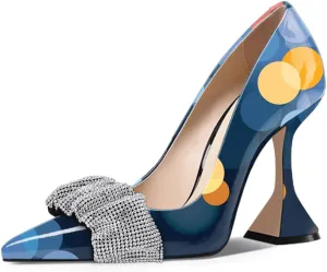YDN Women Pointed Toe Slip on Pumps Special Kitten High Heel Shoes Party Prom Dress Lady Size 4-16 US