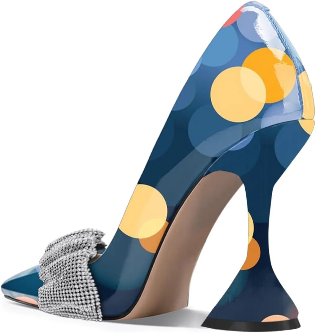 YDN Women Pointed Toe Slip on Pumps Special Kitten High Heel Shoes Party Prom Dress Lady Size 4-16 US