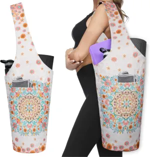 Yoga Mat Bag - Long Tote with Pockets - Holds More Accessories - Fits Most Mats