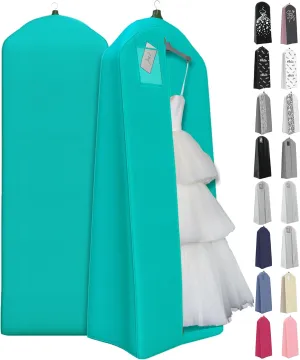 Your Bags Wedding Dress Garment Bag - Garment Bags for Travel & Hanging Clothes or Storage Preservation - 72" Wedding Dress Bag for Gowns Long with 20" Gusset for Puffy Bridal Gowns Cover - Tiffany