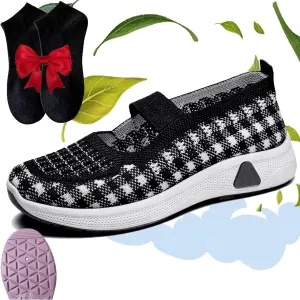 Zapatos Ortopédicos para Mujer, Women's Woven Orthopedic Breathable Soft Sole Shoes, Go Walking Slip On Diabetic Foam Sneaker, Casual Comfortable