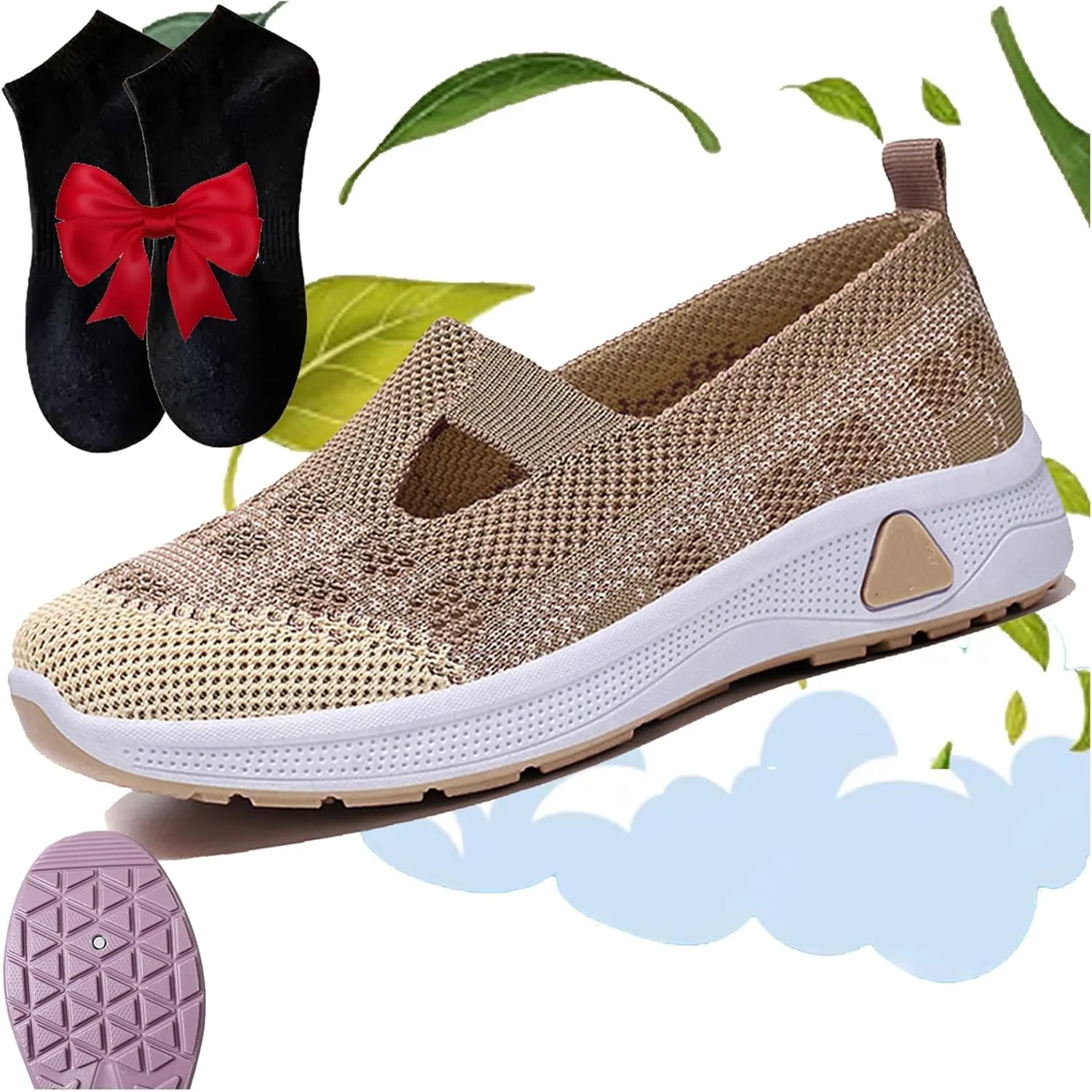 Zapatos Ortopédicos para Mujer, Women's Woven Orthopedic Breathable Soft Sole Shoes, Go Walking Slip On Diabetic Foam Sneaker, Casual Comfortable