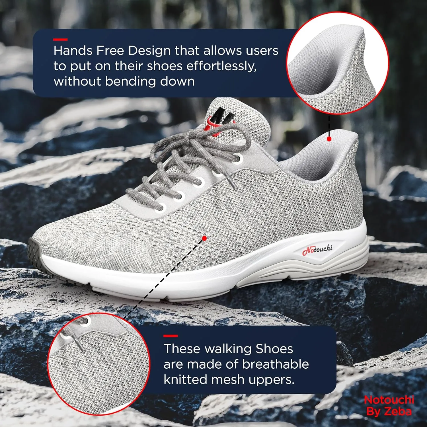 ZEBA Men's Notouchi Hands Free Slip-On All-Day Comfort Walking Shoes